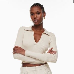 Aritzia Sculpt Knit Polo Longsleeve